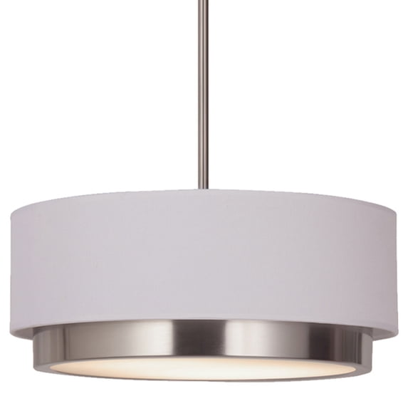 Justice Design Group Fab-4475-Whte Tate 16" Wide Led Pendant - Nickel