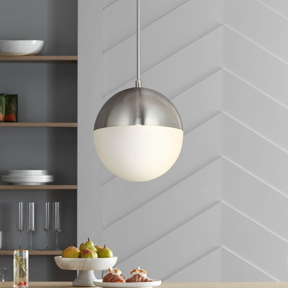 Justice Design Fusion™ Ion 10" Wide Brushed Nickel LED Mini Pendant