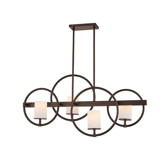Justice Design Group Fsn-4370-Opal Cirque 4 Light 40" Wide Pillar Candle Chandelier -