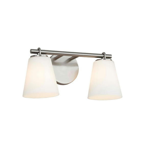 Justice Design Group Fsn-8032-Opal Alpino 2 Light 15" Wide Vanity Light - Nickel