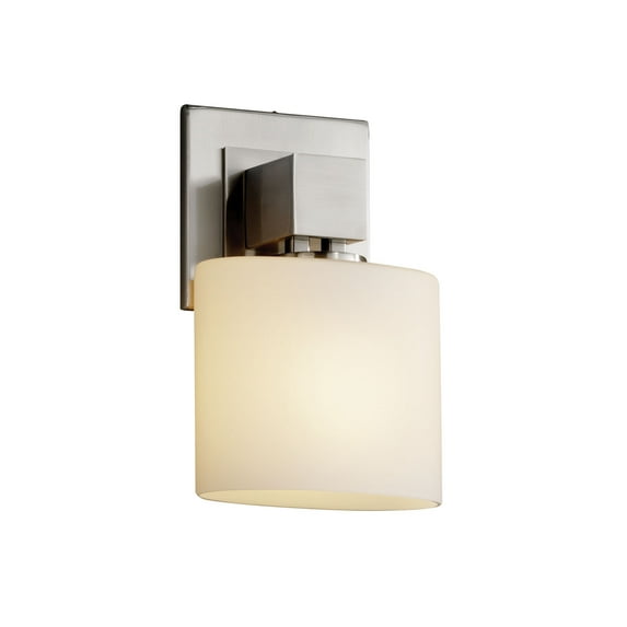 Justice Design Group Fsn-8707-30-Opal Fusion 6.5" Aero 1 Light Ada Wall Sconce - Nickel