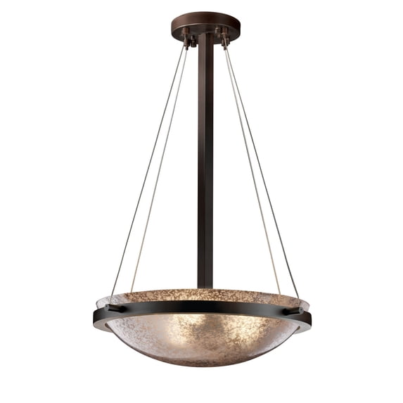 Justice Design Group Fsn-9691-35-Mror Fusion 18" Round Bowl Pendant - Bronze