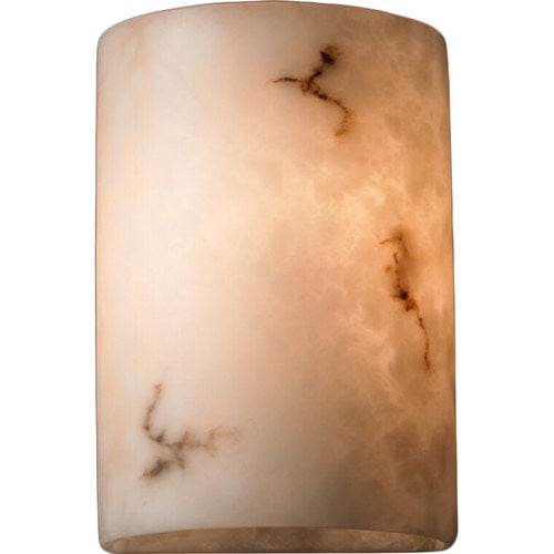 Faux Alabaster Resin Cylinder Wall Sconce