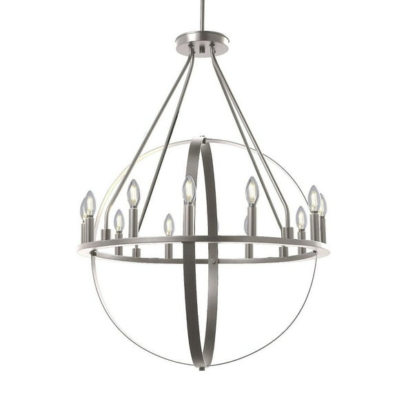 Justice Design Group Nsh-4284 Orbit 12 Light 32" Wide Taper Candle Chandelier - Nickel