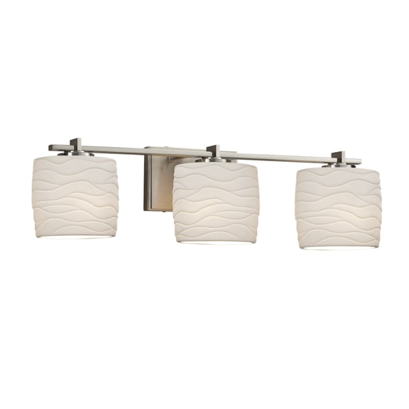 Justice Design Group Por-8443-30-Wave Limoges 3 Light 27" Wide Bathroom Vanity Light -