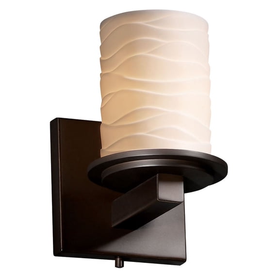 Justice Design Group Por-8771-10-Wave Limoges 5" Bathroom Sconce - Bronze