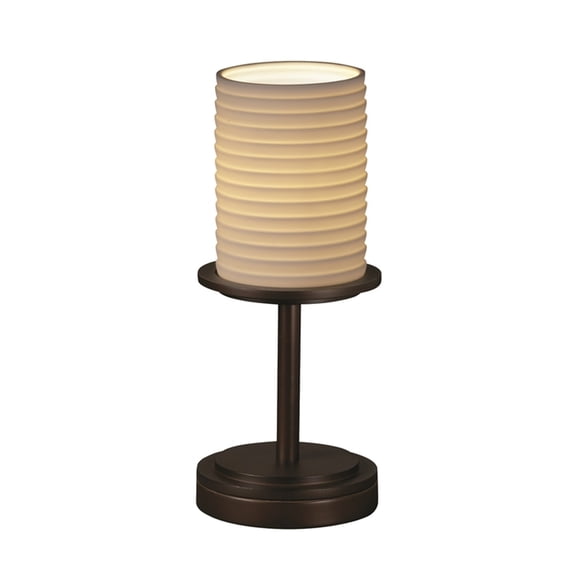 Justice Design Group Por-8798-10-Sawt Dakota 1 Light 12" Tall Table Lamp - Bronze