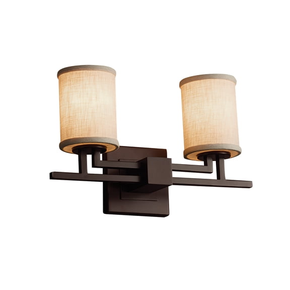 Justice Design Group Fab-8702-10-Crem Textile 16" Aero 2 Light Vanity Light - Bronze
