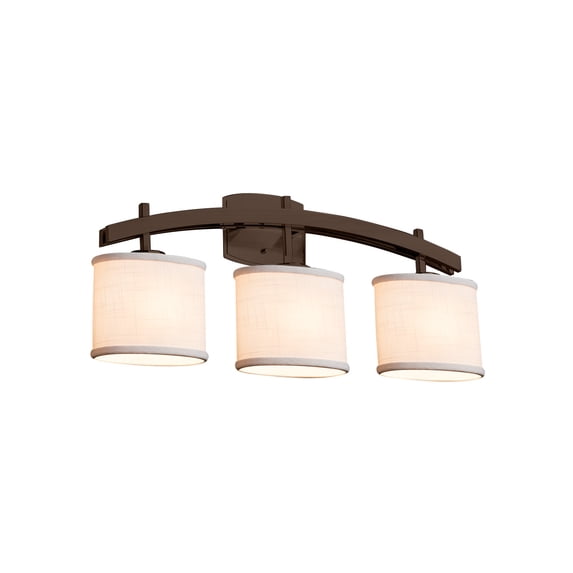 Justice Design Group Fab-8593-30-Crem Textile 25.5" Archway 3 Light Vanity Light - Bronze