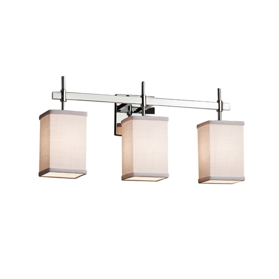Justice Design Group Fab-8413-15-Whte Textile 22" Union 3 Light Vanity Light - Chrome