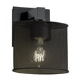 thumbnail image 1 of Justice Design MSH-8931-30-MBLK Wire Mesh Modular - 1 Light ADA Wall Sconce with Oval Wire Mesh Shades Matte Black  Antique Brass Finish, 1 of 9
