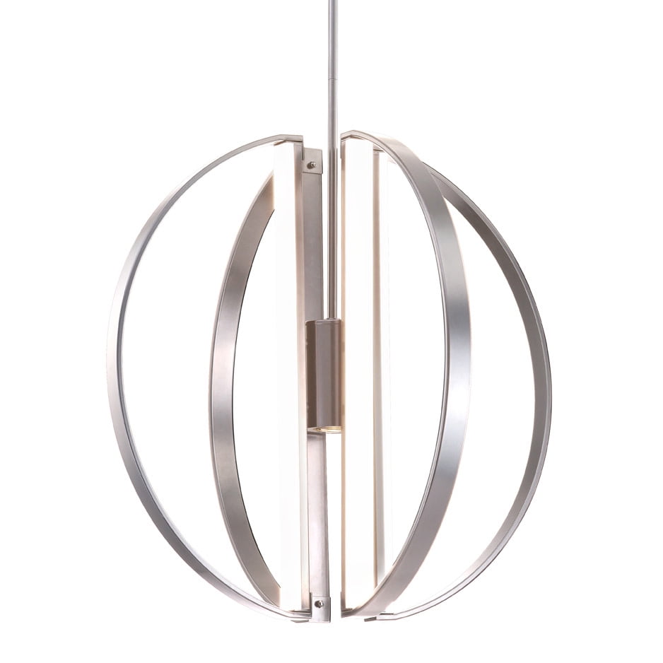 Liv Collection 24" Globe Brushed Nickel Plug-in Chandelier