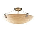 thumbnail image 1 of Justice Design PNA-9611-35-WAVE-MBLK Porcelina U-Clips - 3 Light Semi-Flush Mount Round Bowl with Waves Faux Porcelain Shade Matte Black Incandescent Dark Bronze Finish, 1 of 2