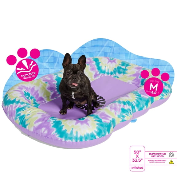 Justice Doggy Pool Float for Medium Sized Dogs, Purple, (0-65 lbs), Unisex