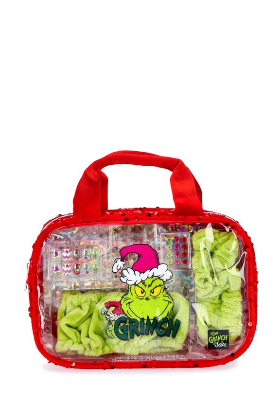 Dr. Seuss Girls Grinch Hair and Nail Self Care Kit, Red