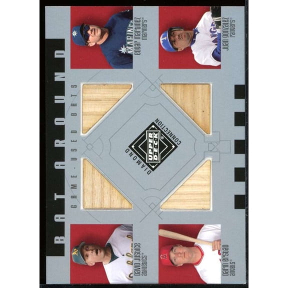 Justice/Edgar Martinez/Erstad/Gonzalez 2002 UD Diamond Connection Quads #JMEG
