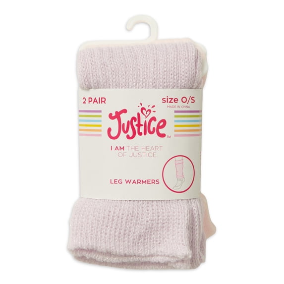 Justice Female Lightweight Girl's Leg Warmers, Purple (2 Pack)