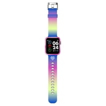 Justice Female Tween Smart Watch with Silicone Strap in Ombre Rainbow (JSE4226WM)