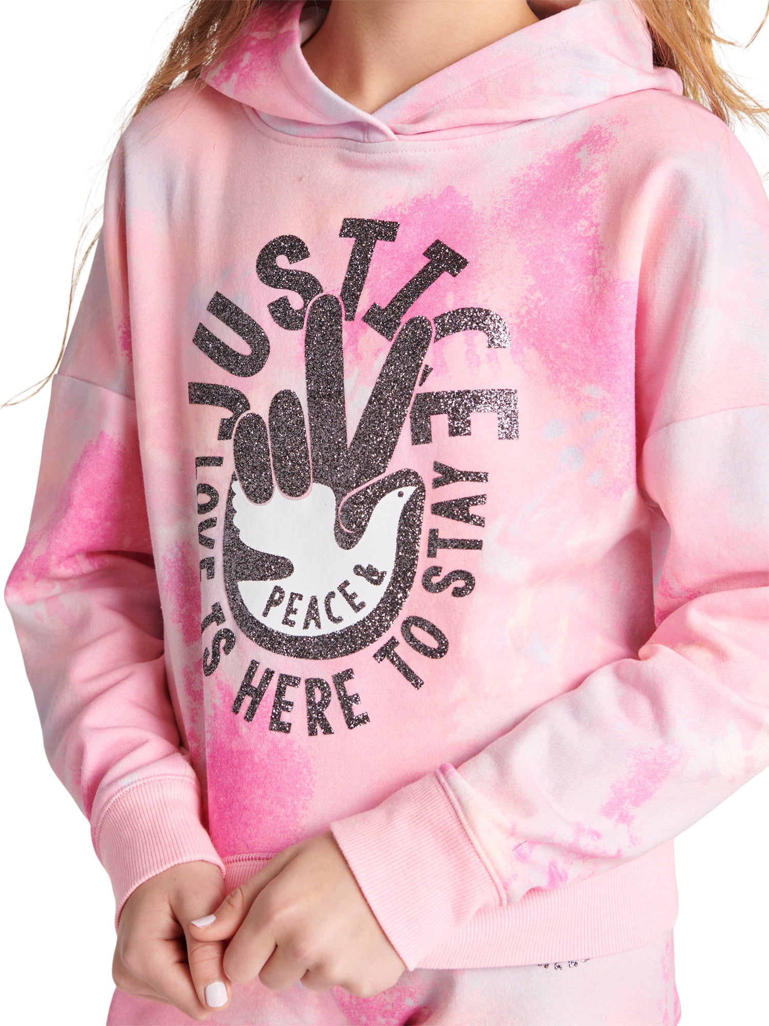 Justice Fleece Graphic Hoodie