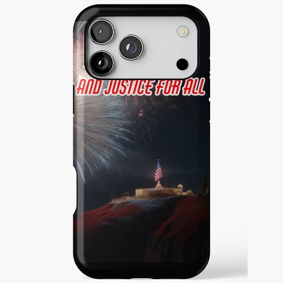 Justice For All Fireworks USA Flag for iPhone Case 11 to 17 Pro Max