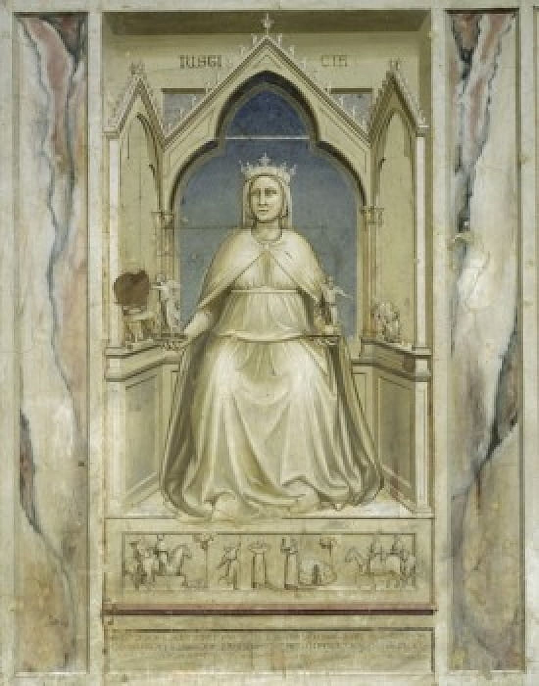 Justice Giotto di Bondone (ca1266-1337Italian) Fresco Arena Chapel Cappella degli Scrovegni Padua Italy Canvas Art - Giotto di Bondone (24 x 36)
