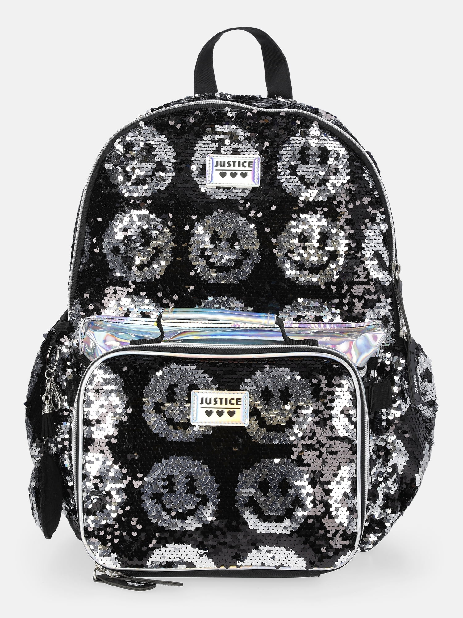 Nine West Silver Sequin Backpack with Metallic Accents Small Stark Backpack in Metallic Mirror Leather Silver | MCM  main image 4