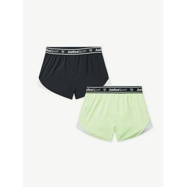 Justice Girl's Active 2pk Branded Waistband Running Short, Sizes XS-XL & Plus