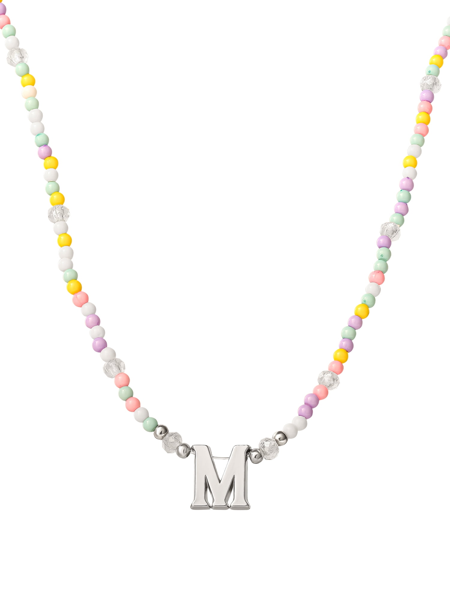 Justice Girl's/Tween Beaded Initial Pendant, Letter M