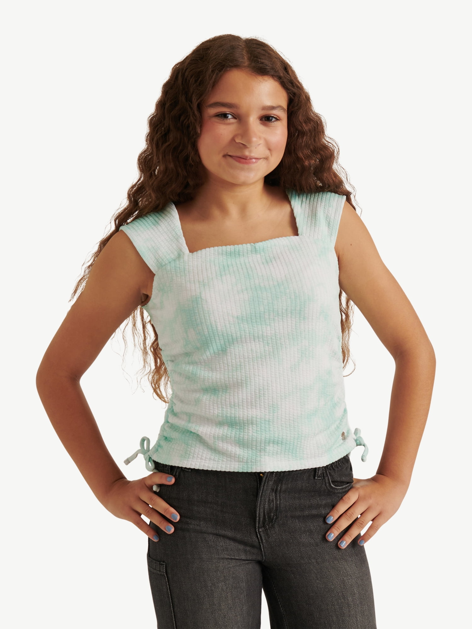Justice Girl's Cap Sleeve Cinch Tee, Sizes XS - XLP