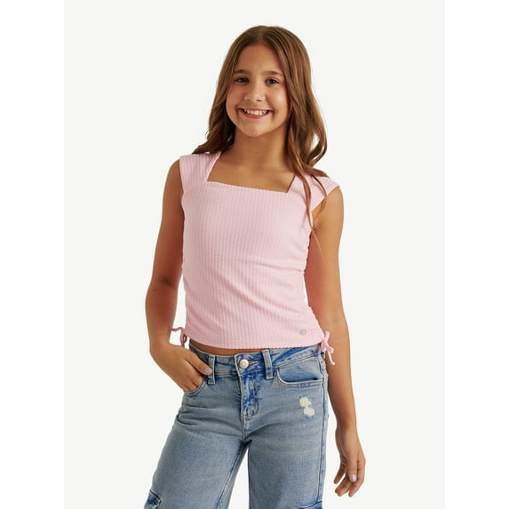 Justice Girl's Cap Sleeve Cinch Tee, Sizes XS - XLP