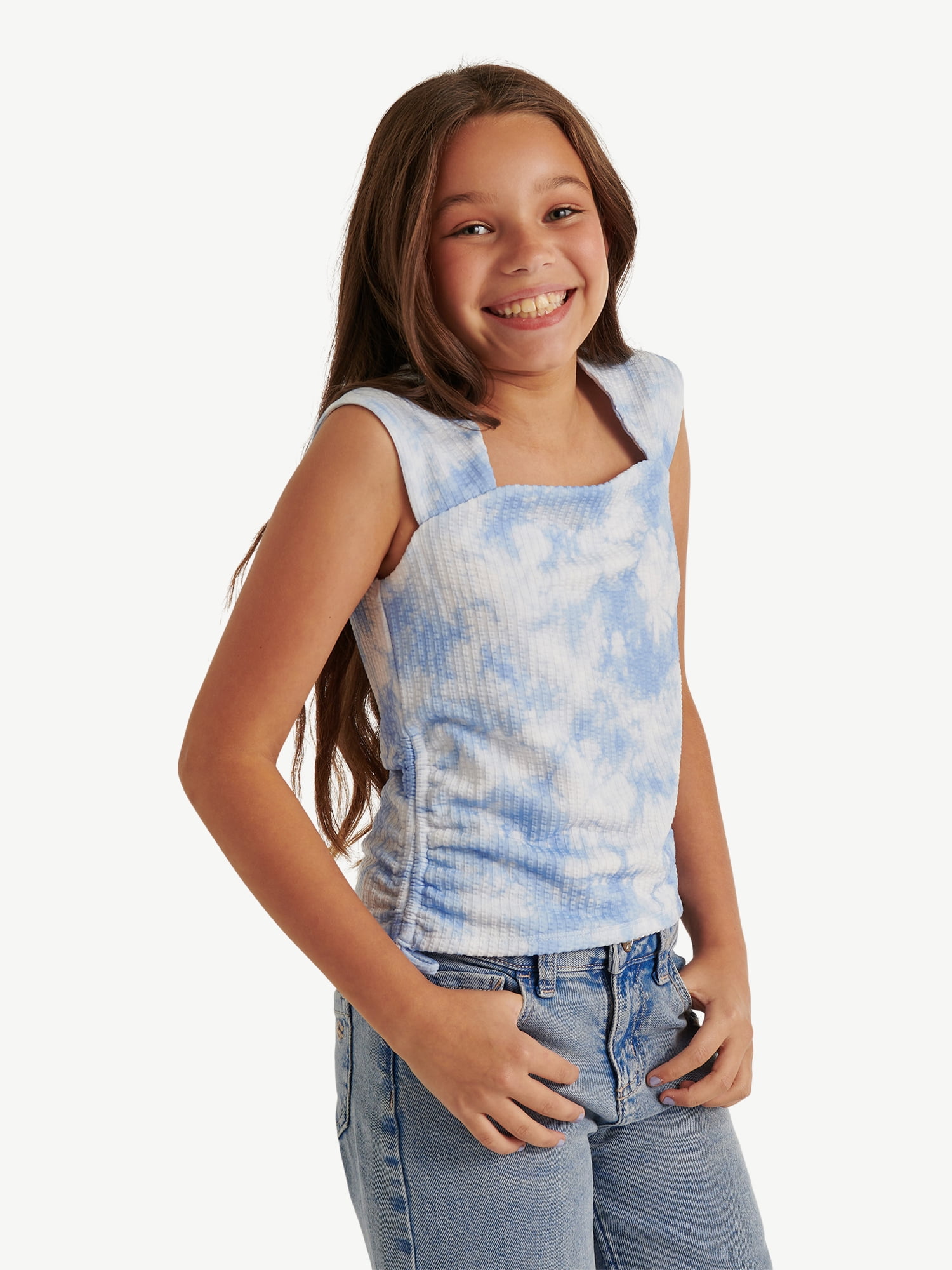 Justice Girl's Cap Sleeve Cinch Tee, Sizes XS - XLP