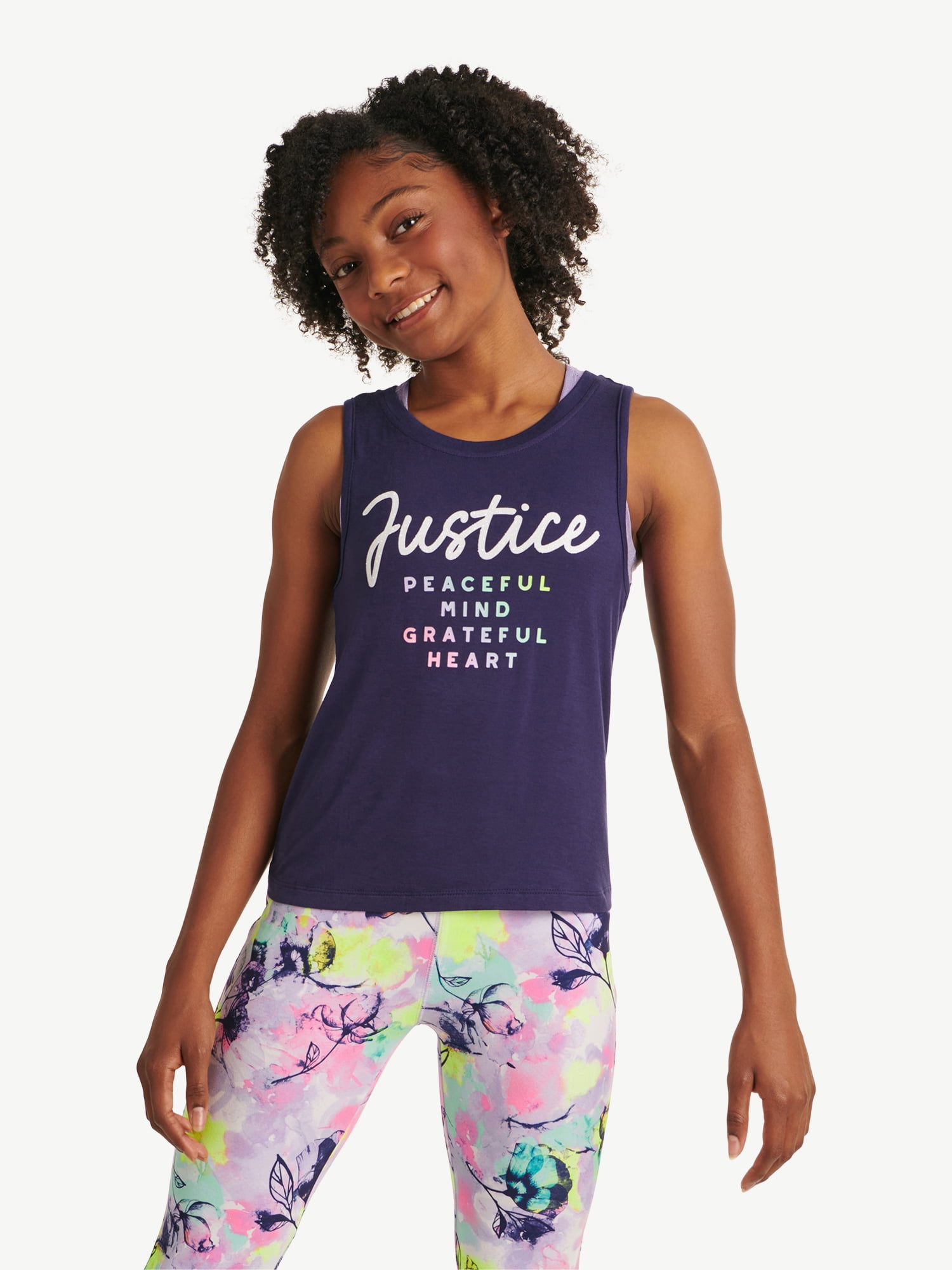Débardeur Résille Justice Pour Fille – Taille 8, Rose, Motif Marbré Logo, Neuf Avec étiquettes