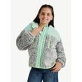 thumbnail image 1 of Justice Girl's Colorblock Sherpa Jacket with Hood, Sizes XS - XL, 1 of 5