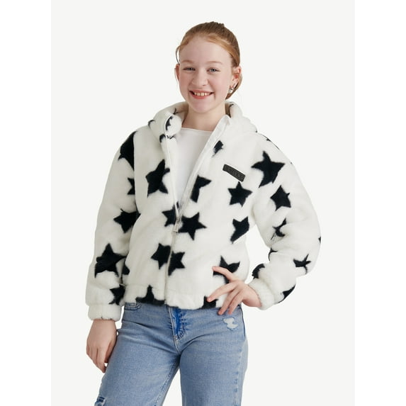 Justice Girl's Faux Fur Hooded Jacket, Sizes XS - XL