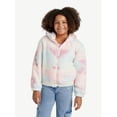 thumbnail image 1 of Justice Girl's Full Zip Aztec Print Sherpa Jacket with Hood, Sizes XS - XL, 1 of 5