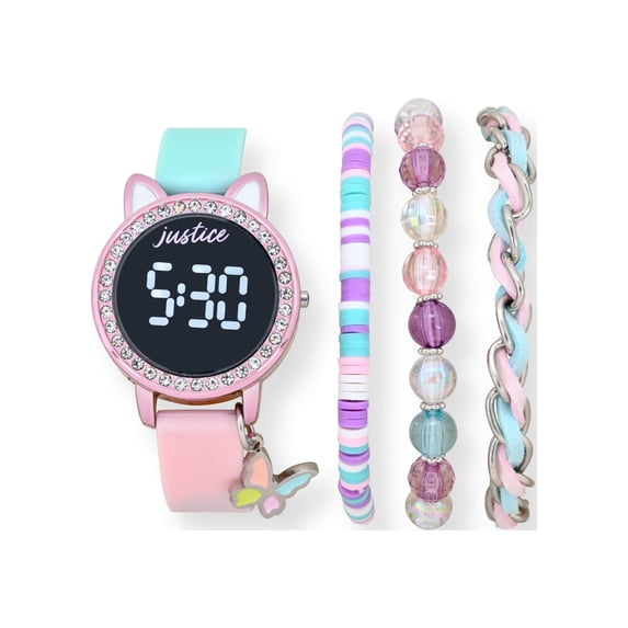 Justice Kids' LED Watch and Bracelet 4 Piece Set - Light Children's ...