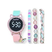 Justice Girls LED Silicone Watch and Matching Bracelet 4 Piece Set