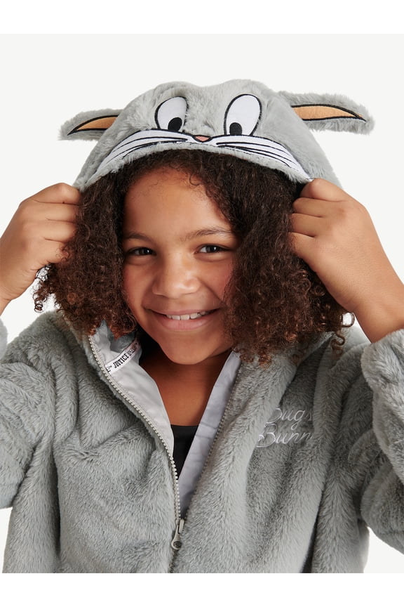 Girl's Looney Tunes Hooded Fleece Jacket, Sizes XS - XL