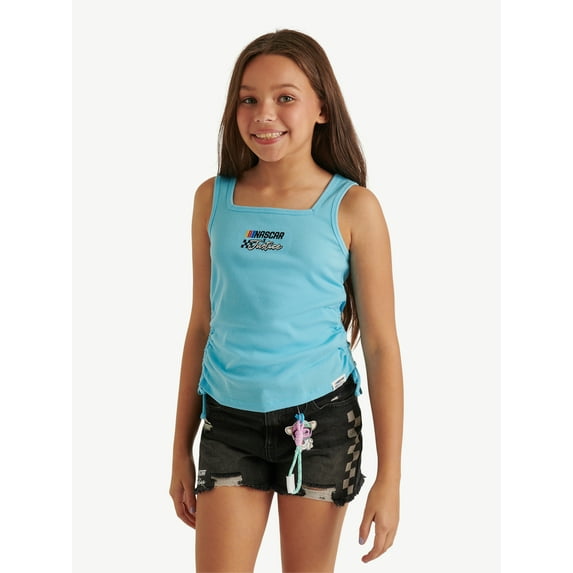Justice Girl's NASCAR X Justice Collab Cinch Tank, Sizes XS - XLP