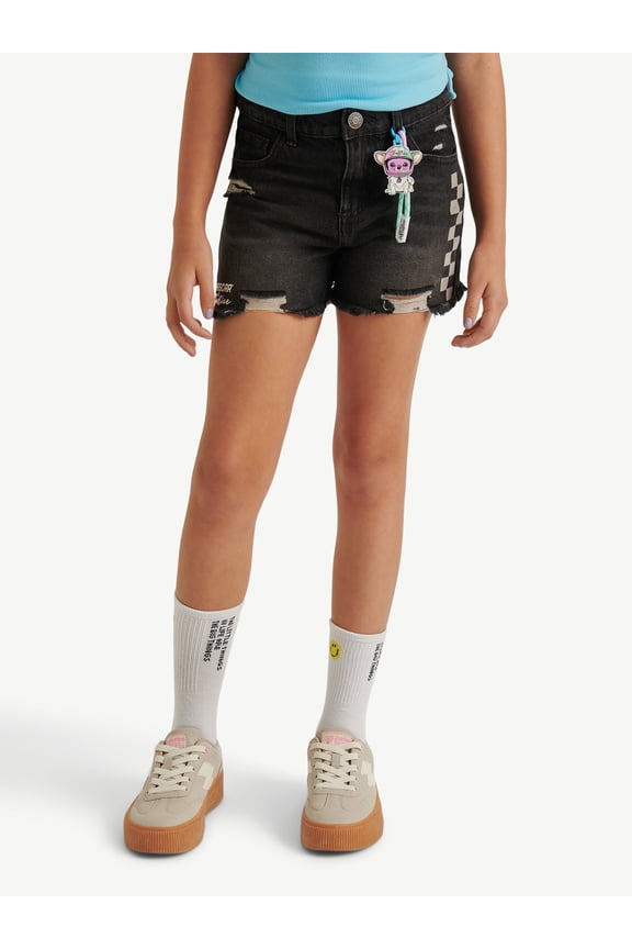 Girl's NASCAR X Justice Collab Denim Short, Sizes 6-18, Slim & Plus