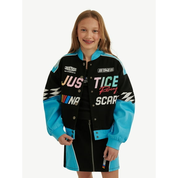 Justice Girl's NASCAR X Justice Collab Racing Jacket, Sizes XS - XLP