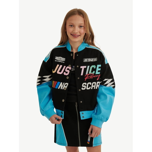 Justice Girl's NASCAR X Justice Collab Racing Jacket, Sizes XS