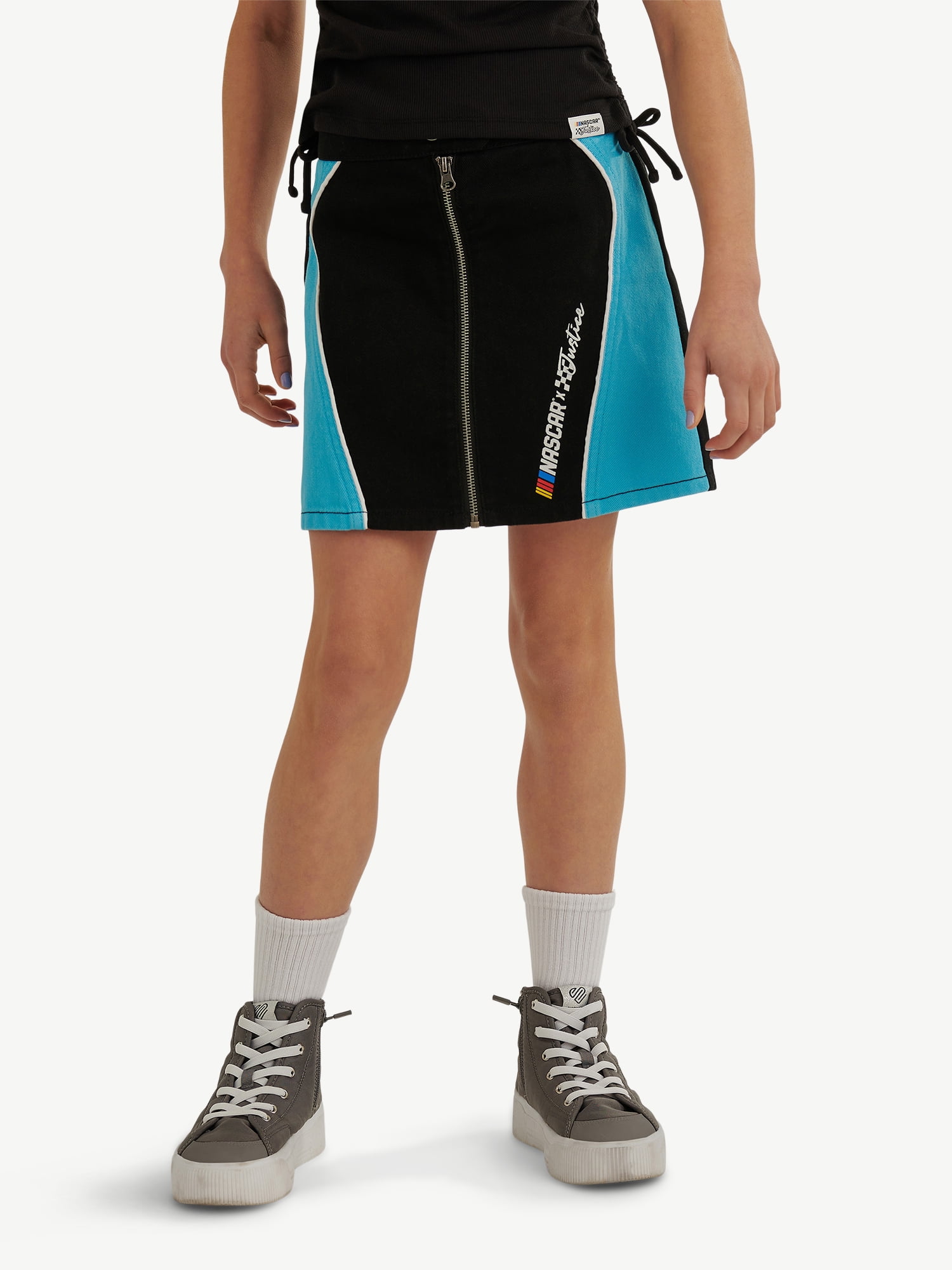Justice Girl's NASCAR X Justice Collab Zip Front Skirt, Sizes XS