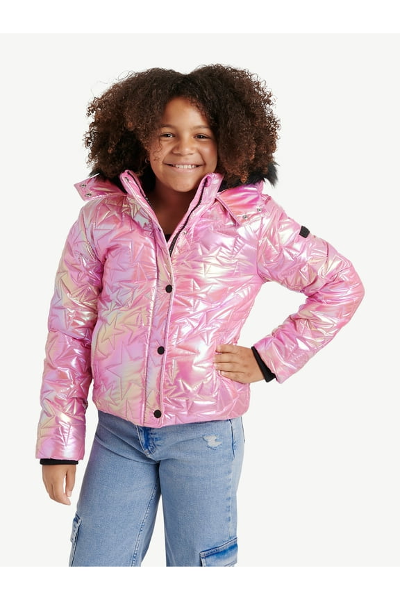 Girl's Star Puffer Bomber, Sizes XS - XL