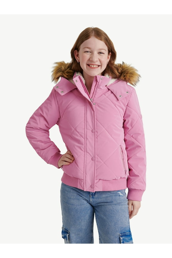 Girl's Velvet Puffer Bomber, Sizes XS - XL