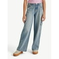 thumbnail image 1 of Justice Girls Wide Leg Cargo Jeans, Sizes 6-18, Slim & Plus, 1 of 8