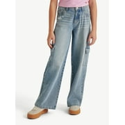 Girls Wide Leg Cargo Jeans, Sizes 6-18, Slim & Plus