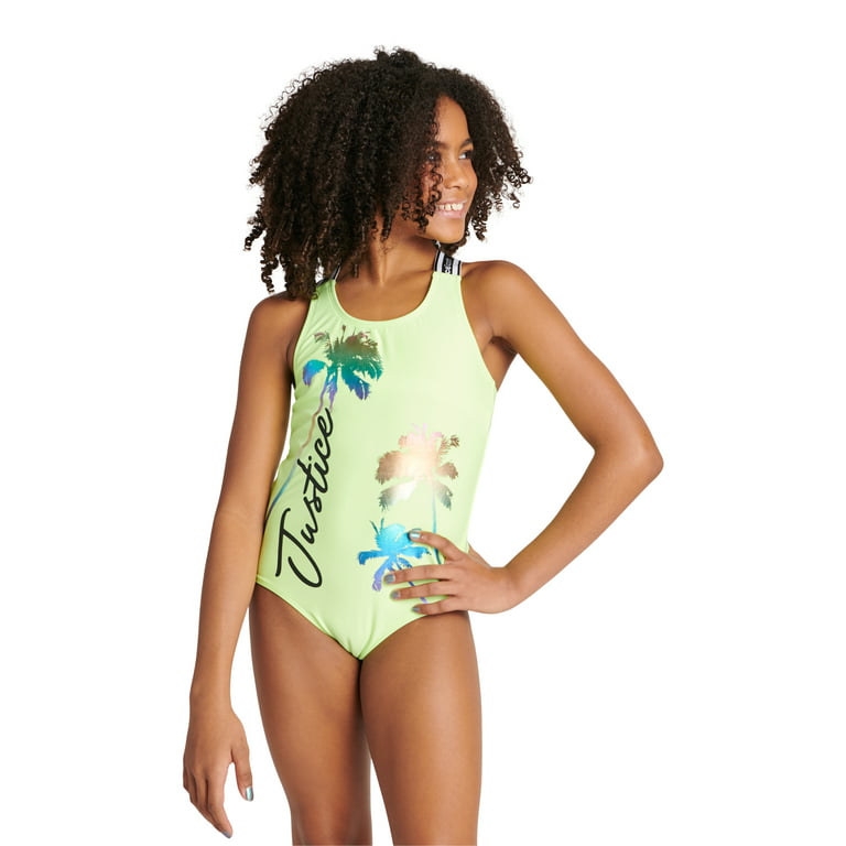 Justice Girls 1 Piece Multi Straps Swimsuit, Sizes 5-18