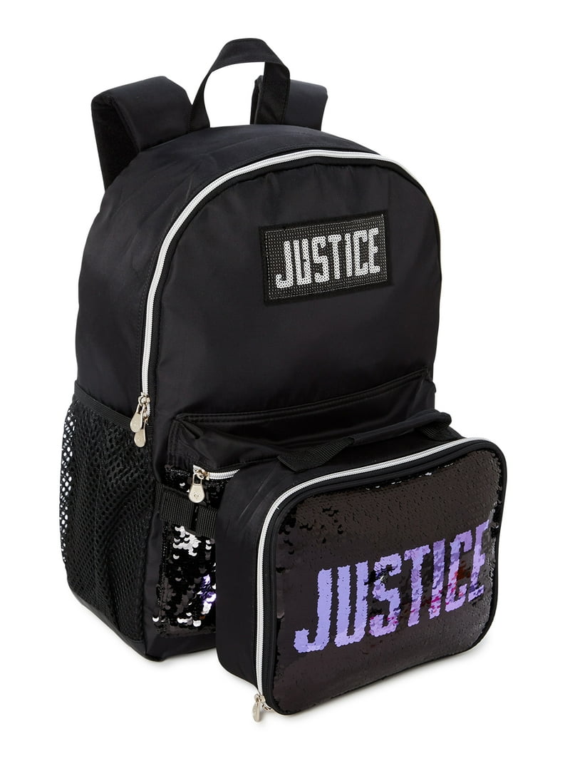 Justice Girls Sequins Pack 2-Piece Backpack Set Black - Walmart.com