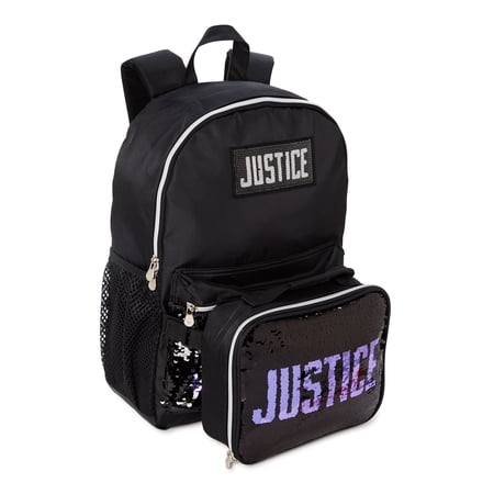 Justice Girls Sequins Pack 2-Piece Backpack Set Black